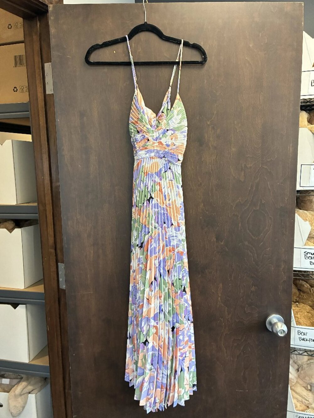ASTR The Label- Blythe Floral Plisse Midi Dress-